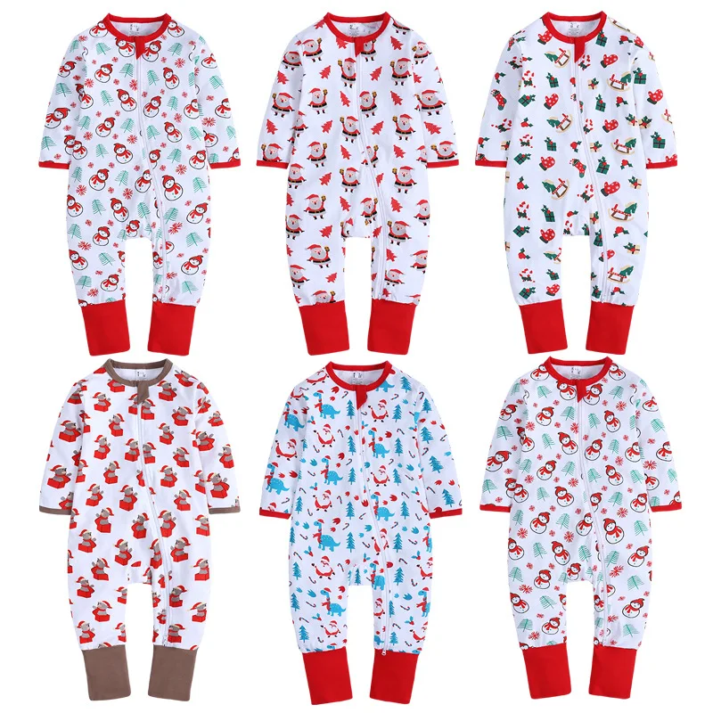 

Autumn New Christmas Rompers Long-sleeved Ropa de Bebe One Piece Cotton Suits Christmas Tree Costume 1-3 Year Baby Boy Clothing