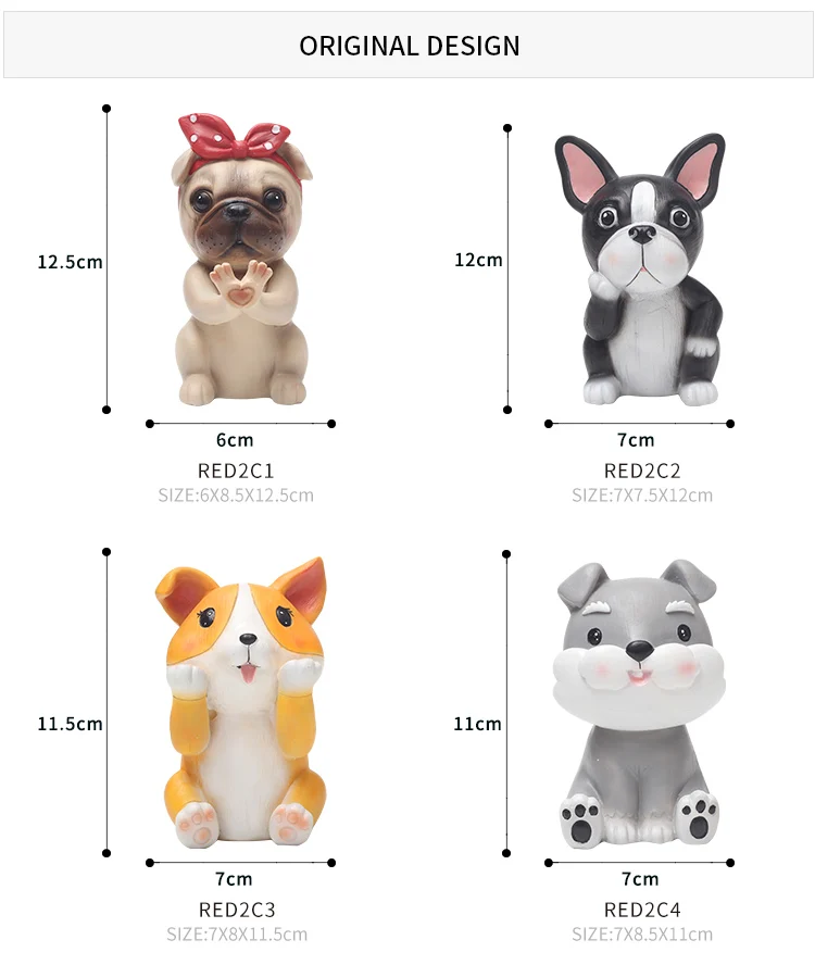 1 piece Animal eyeglass Holder Puppy Shape figurine Resin pug bulldog corgi Schnauzer Decoration Desktop Gift for Children YXYT (10)