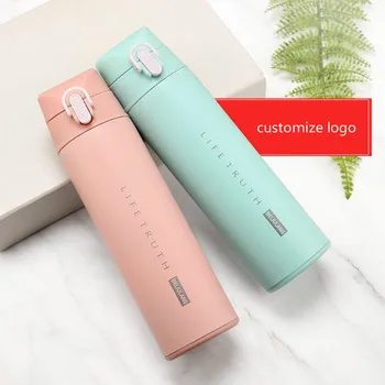 

Portable Stainless Steel Thermos Customize Logo 3d Printing Bounce Cap Coffee Water Termos Cup Outdoor Drinking Bottle