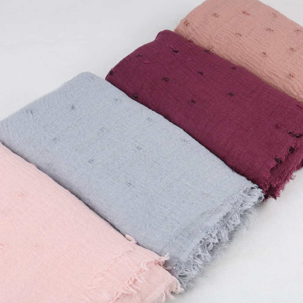 wholesale price women muslim crinkle hijab scarf femme musulman soft cotton headscarf islamic hijab shawls and wraps 180*90cm women muslim crinkle hijab scarf solid color islamic long hijab soft cotton shawls wraps femme musulman headscarf foulard