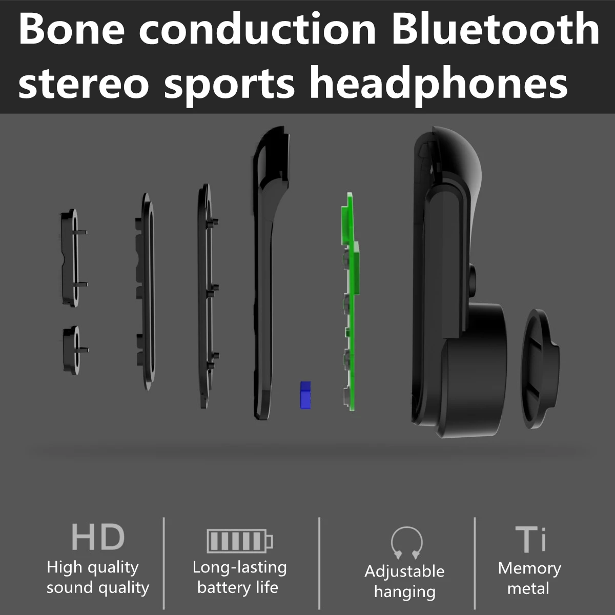 Костной проводимости беспроводные наушники bluetooth 4,1 Магнитная Зарядка через usb гарнитура титановые стерео наушники Спорт на открытом воздухе