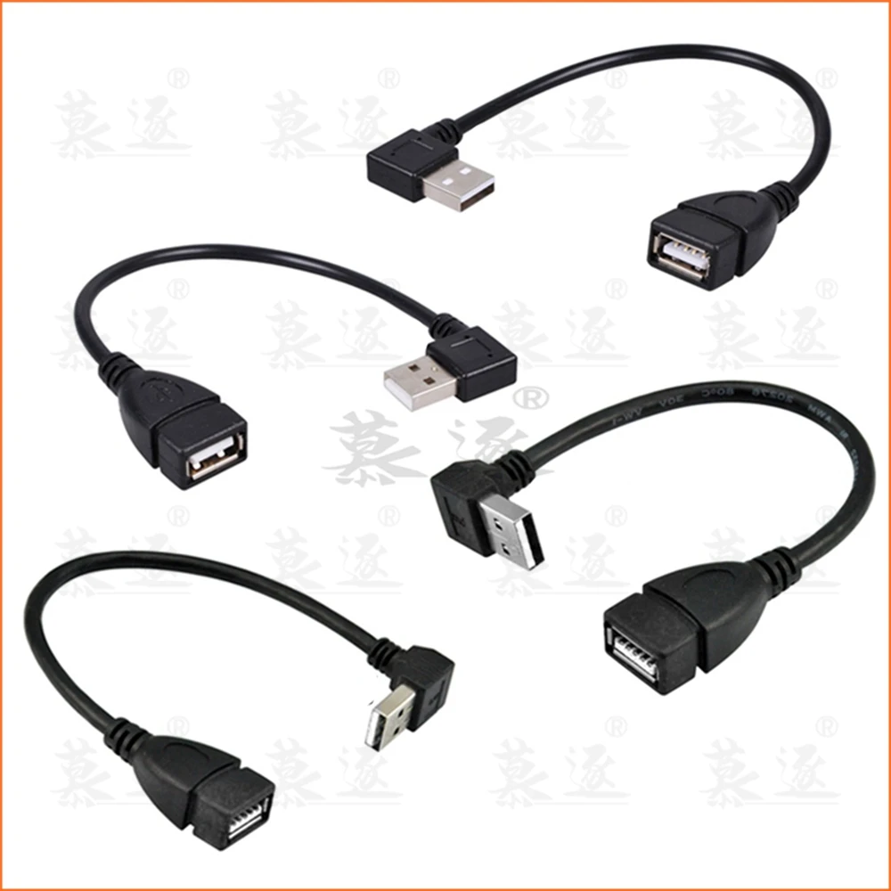 10 см 20 USB 2 0 A штекер гнездо 90 Угловой удлинитель Кабель USB2.0 правый/левый/вниз/вверх
