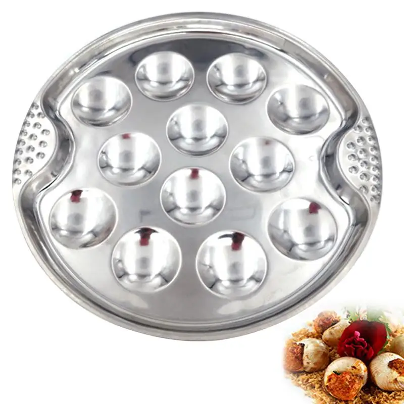 

Creative Barbecue Tray Stainless Steel 12-Grid Baking Tray Grill Pan For Snail Kitchen Tools BBQ Accessories