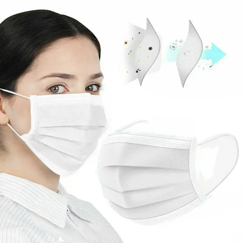 

50Pcs/Box Disposable One Time Use Face Mask Earloop Face Masks Anti-Dust Non Woven Fabric Material Mouth Masks For Outdoor