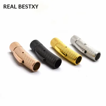 

10pcs/lot hole:6mm Stainless Steel Clasp Tube Hooks Connector For DIY Leather Cord Bracelet Necklace Jewelry Finding Snap Lock