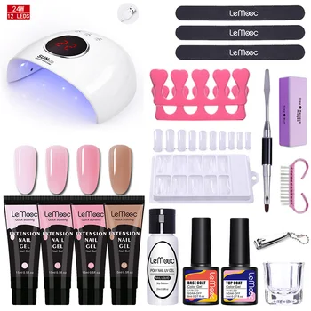 

LEMOOC Manicuring Set Nail Gel Polish Set For Gel Varnish Poly UV Gel Nail Art Kit 36W UV Lamp Nail Dryer Extension Tools