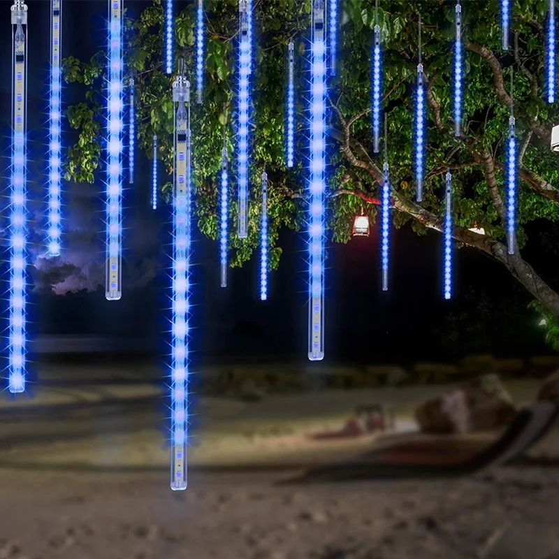 Год 50 см Открытый метеоритный дождь 10 трубок светодиодный светильник водонепроницаемый для рождественской елки Свадебные садовые вечерние украшения
