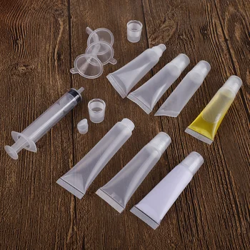 

50pcs Oblique Mouth DIY Lip Gloss Refillable Containers Cosmetic Sub-bottling Female Make Up Lip Balm Empty Container Syringe