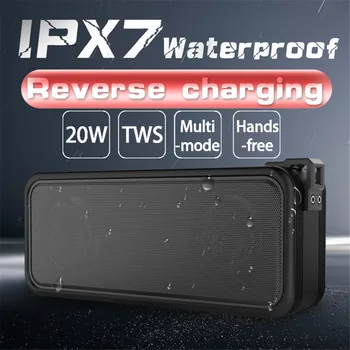 

X7 Outdoor IPX7 Waterproof Speaker Wireless Bluetooth Speakers TWS Stereo Sound Box 20W Subwoofer Support U with AUX with Mic