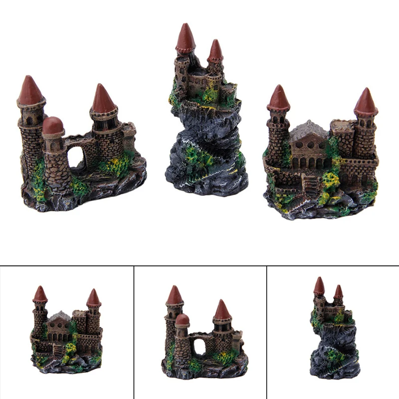 Drop Ship 1Pc Aquarium Polyresin Tower Castle Ornament Fish Tank Decoration Accessories