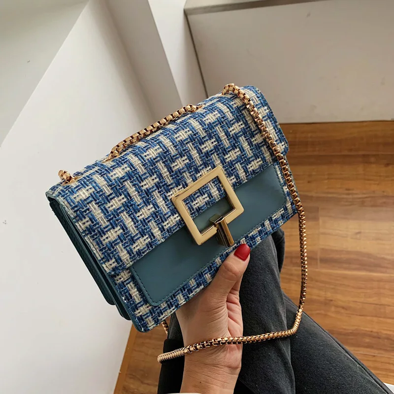 

Xiaoxiangfeng Lady Bag New Chain Xiaofangbao Korean Version Shufeng Embroidery Thread Lock Single Shoulder Oblique Straddle Bag