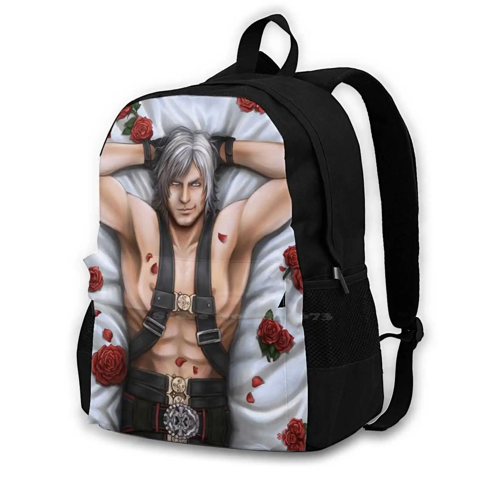 

Sexy Dante Large Capacity Fashion Backpack Laptop Travel Bags Rerinkin Dante Devilmaycry Devil Never Cry Sexy Pizza Roses Bed