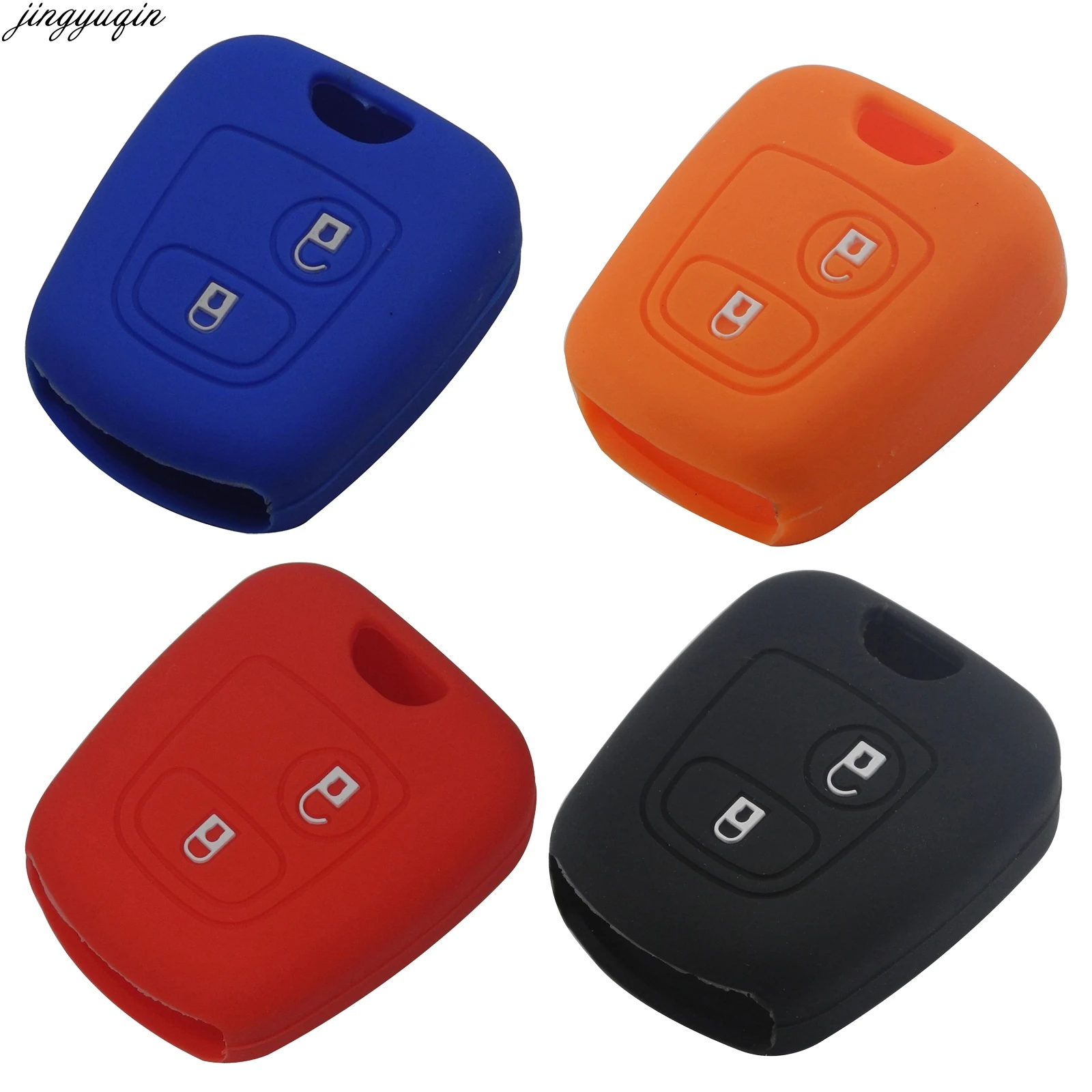 jingyuqin 2 Buttons Silicone Rubber Car Remote Key Case Cover For Peugeot 107 206 307 207 408 Protector Holder Shell|Ключ от авто| |