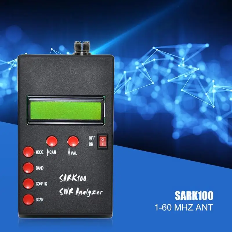 Горячая SARK100 ANT КСВ измерительная антенна анализатор метр тестер 1-60 МГц Частотомер для частоты радио хоббистов