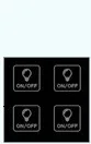 WIFI tactile lumière interrupteur mural panneau de verre noir bleu LED ue & UK universel Smart Home Phone contrôle 4 Gang 2 voies 90-240V carré