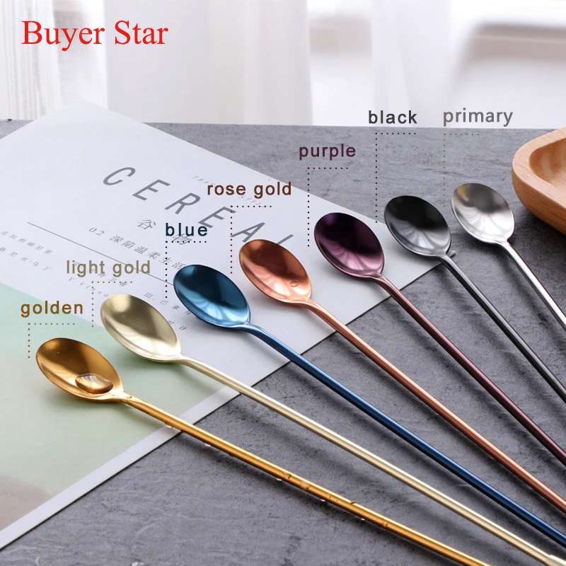 7 Color Cocktail Japanese Bar Spoon Long 304 Stainless Steel Spiral Pattern 12 Inch Bar Cocktail Shaker Wine Spoon Tool