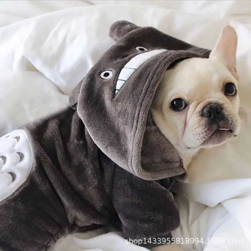 Teddy Pug Dog Clothes Plus Velvet Autumn and Winter Clothes Medium