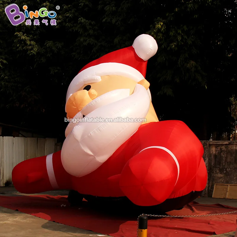 6,5*4,3*4,5 метров надувной светодиодный наполовину тело Санта-Клаус украшения Характеристика Рождество старый человек игрушка для отображения крыши