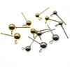 20PCS Surgical Stainless Steel 3 4 6 mm Round Ball Earrings Stud Post with Loop Fit Women DIY Earring Jewelry Making Accessories 2