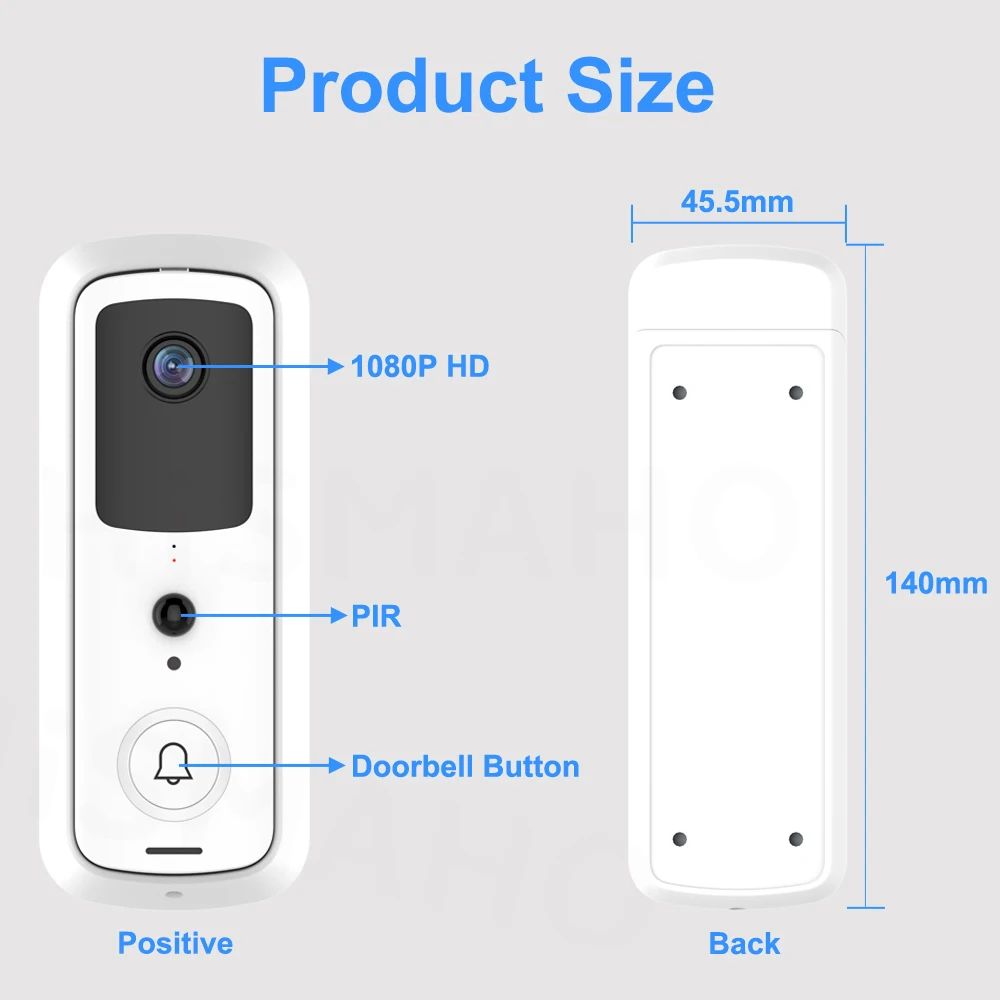 HISMAHO видео дверной звонок 1080P HD wifi дверной звонок камера домофон открытый 720P беспроводной Умный домашний монитор безопасности ИК ночного видения