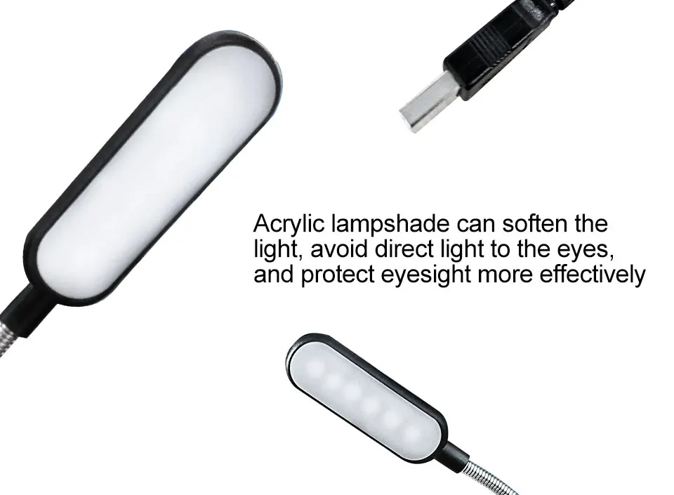 Flexible Night Light Mini LED USB Book Light Reading Lamp Powered By Laptop Notebook Computer For Students Reader (4)
