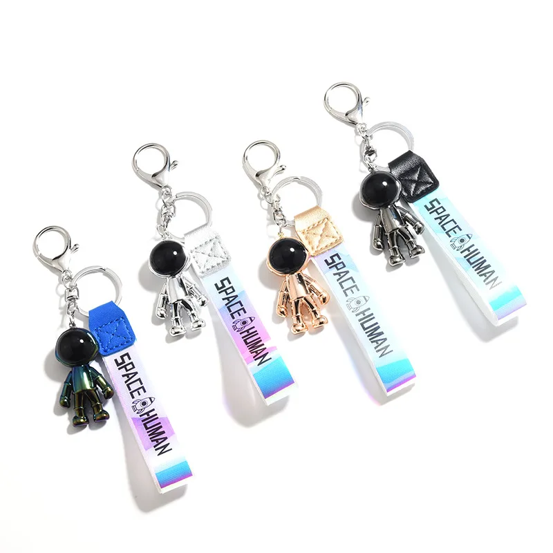 

Fashion Acrylic Astronaut Space Robot Metal Keychain Car Key Ring Chain Pendant Christmas Gift Cartoon Toy for Boyfriend
