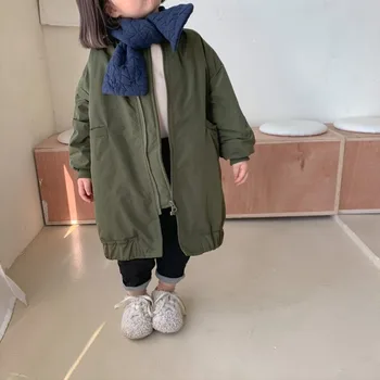 

Children's Autumn and Winter Coat Cotton Trench Coat Children's Fleece Cotton-Padded Jacket Mid-Length Cotton-Padded Coat