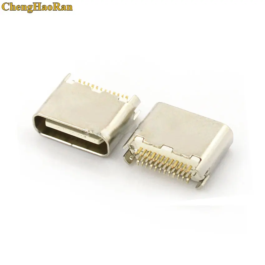ChengHaoRan 50 шт. USB 3.1 Тип C Ультра короткий 24Pin гнездовой разъем PCB паяльный зарядный