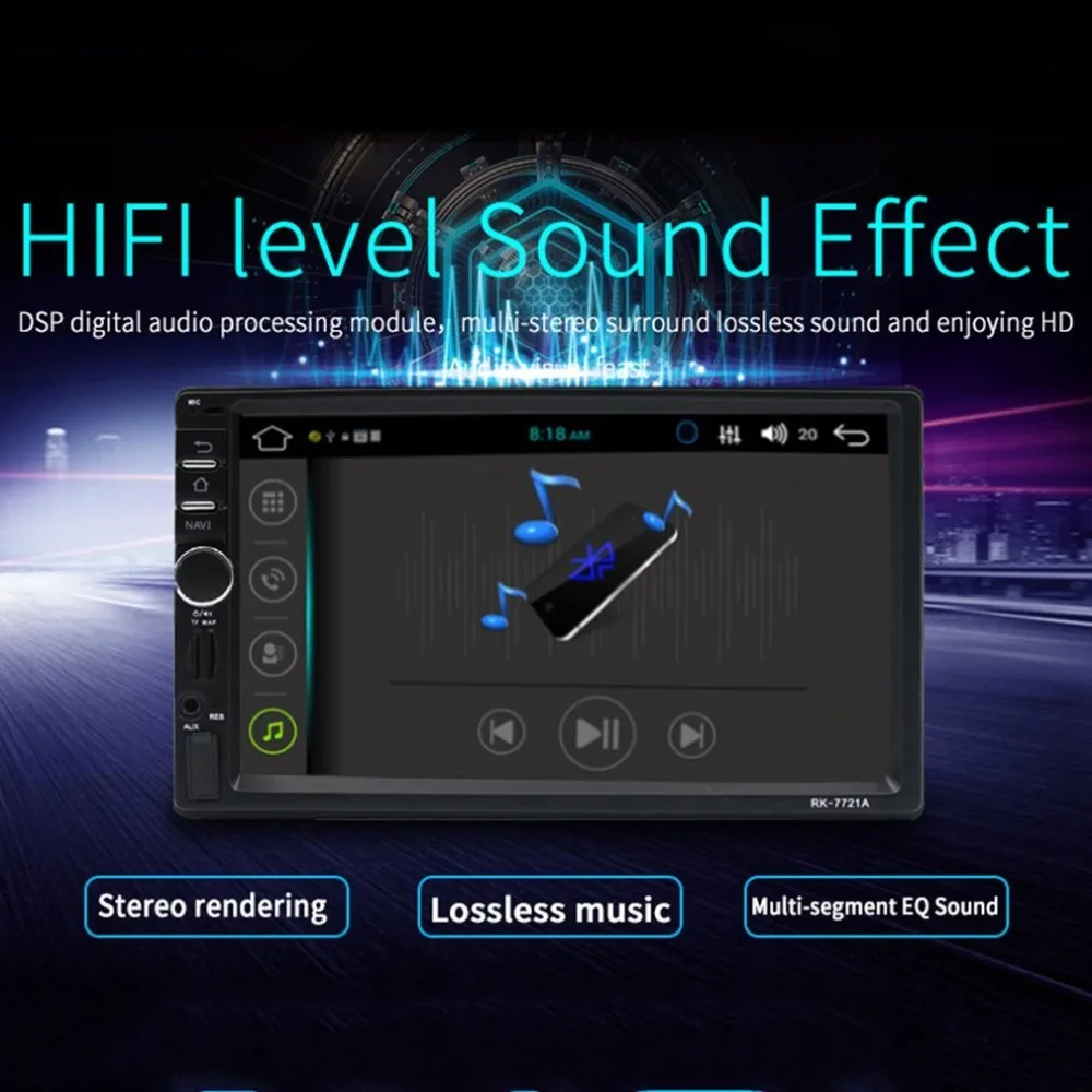 RK-7721A, профессиональный 7-дюймовый HD 1024*600 емкостный экран, 7 цветов, светильник, автомобильный DVD MP3 плеер, Европейская Карта