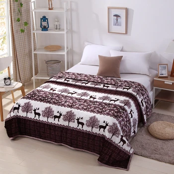 

Cartoon deer blankets quilts twin full queen king fashion tree blankets soft Throw Flannel blanket on Bed/car/sofa luxury rugs