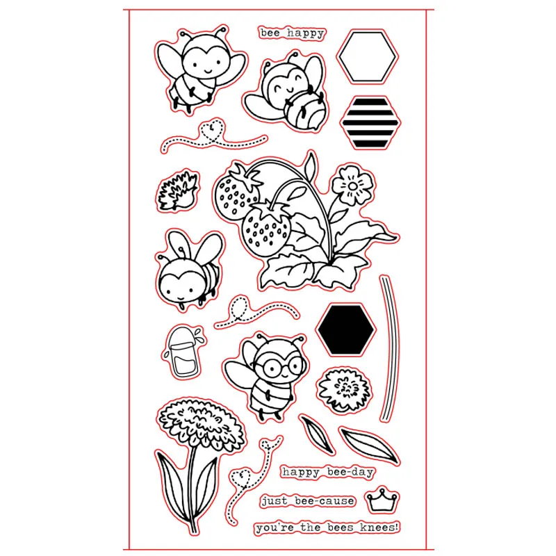 Joy Interaction Small Animal Cartoon Hippo Bee Cow Cow Fox Butterfly Bunny Clear Stamps For DIY Scrapbooking Card Making - Цвет: 2