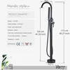 Uythner Freestanding Bathtub Faucet Set Floor Standing Bath Mixer Tap Dual Handle Black Bathtub Tap For Bathroom Faucets 5