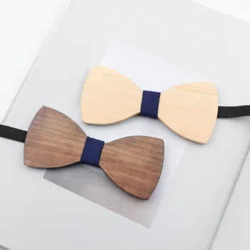 

Handmade Cork 100% Wooden Bow Ties For Men Wedding Party Unique Accessories Neckwear Solid Color Whole Wood Buttery