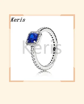 

Keris store 100% silver sterling 1:1 glamour 190947nbt blue elegance timeless original female wedding ring fashion jewelry
