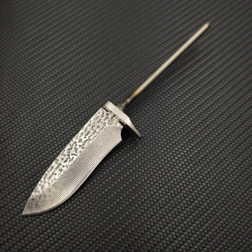 X-03DP DIY VG10 Дамасская стальная ковка шаблон стальной прямой нож фиксированное лезвие заготовка diy полуфабрикат нож заготовки стали