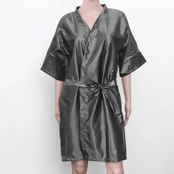 

Salon Client Gown Robes Cape Hair Salon Smock for Clients (Silver Grey)
