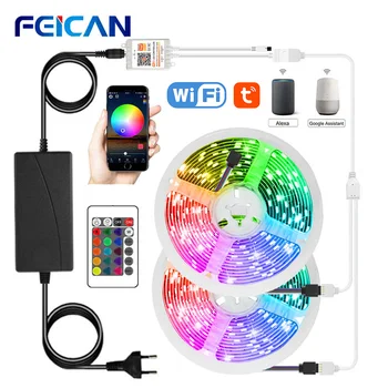 

WiFi LED Strip 10M 5050 RGB LED Strip Tuya Smart Control 12V RGB Lights for Room Works with Alexa