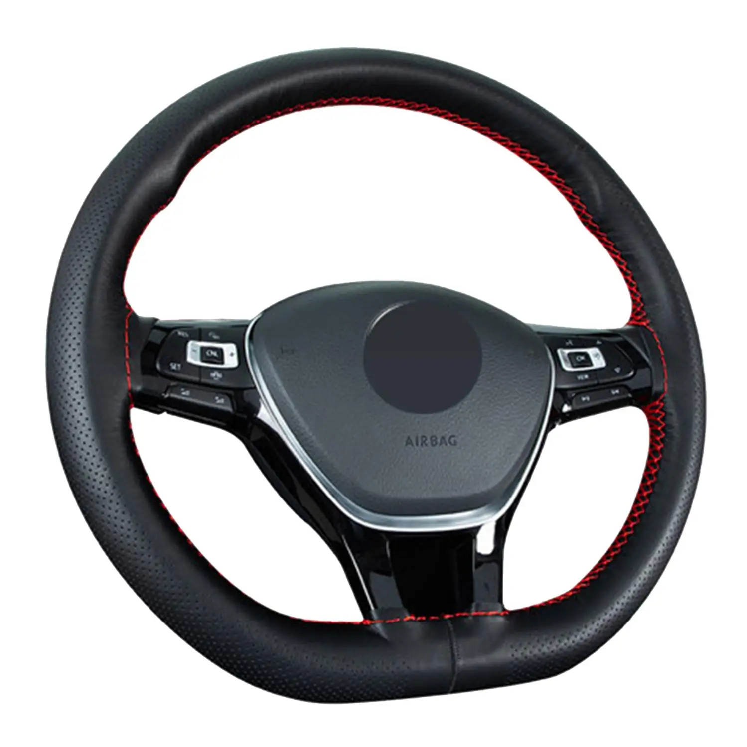 37/38CM DIY Car Steering Wheel Covers 38cm Breathable Artificial Leather Braid On The Steering-Wheel Cover Interior Accessories |