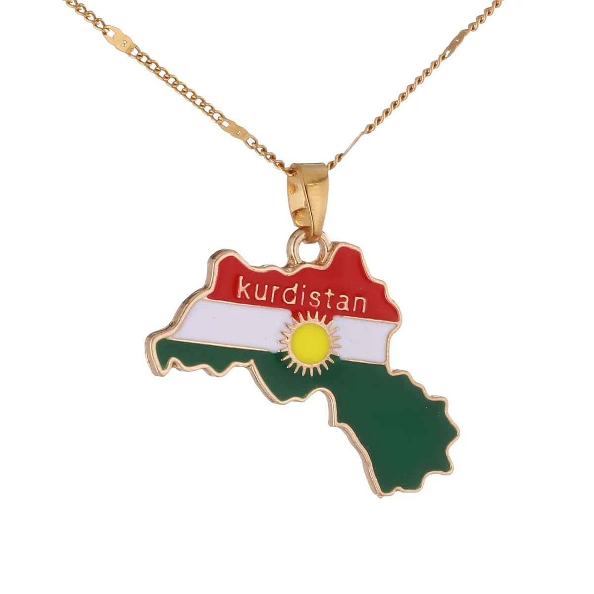 Курдистан регион карта ожерелья с подвесками курдский золотой цвет Koerdistan Шарм для женщин мужчин ювелирные изделия
