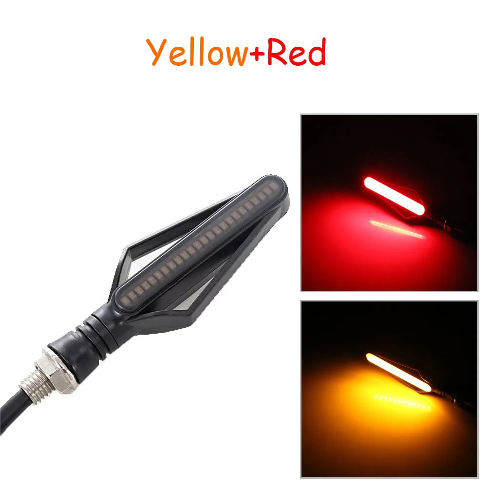 

1Pcs 24LED Motorcycle Turn Signal Lights Amber Red White Motorbike Indicator Streamer Flashing Fog Light Moto Tail Brake Lights