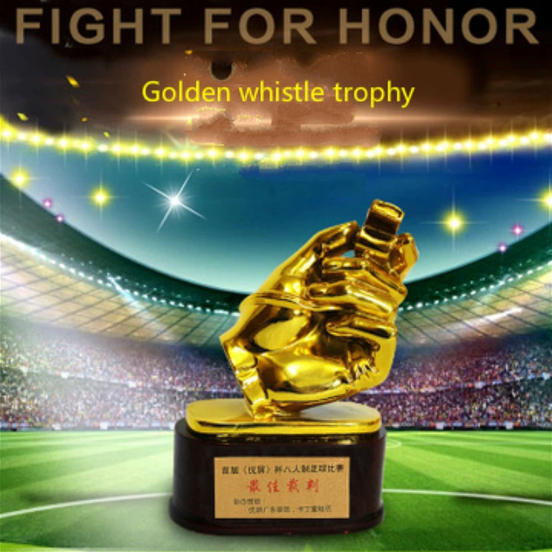 

New Customizable Best Football Referee Award Trofeos Gold Whistle Awards Trophy Event Gifts Tournament Award Gift Fans Souvenir