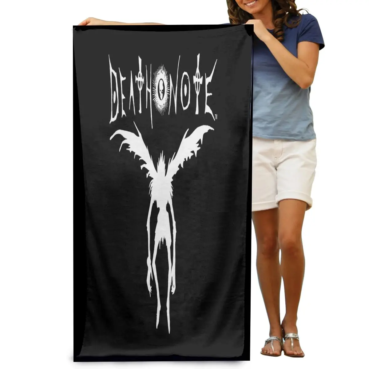 Большое пляжное полотенце для подростков Death Note Ryuk банное с силуэтом s Пляжная