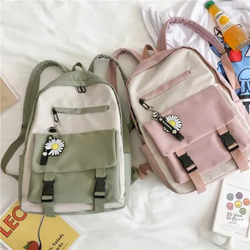 

Canvas Girl School Backpack For Women Waterproof Fashion Travel Backpack School Bag Tote For Teenager Books Bag