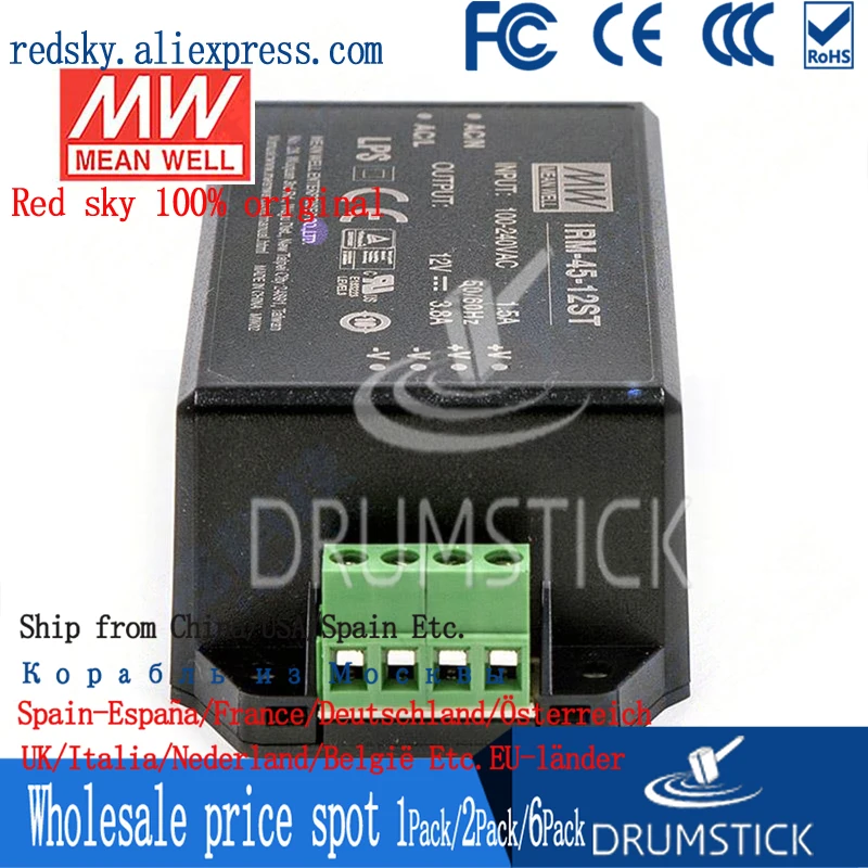 Специальное предложение товара MEAN WELL! IRM-45-12ST 12V 3.8A meanwell IRM-45 45 6 W Винтовые клеммы