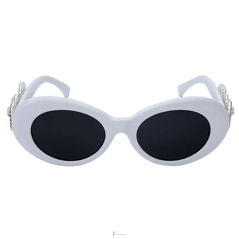 Diamond Rhinestone Sunglasses Women Men Luxury Crystal Sun Glasses Clear Lens Oversized Frame Sun Glasses Vintage Shades FML - Цвет линз: whtie gary