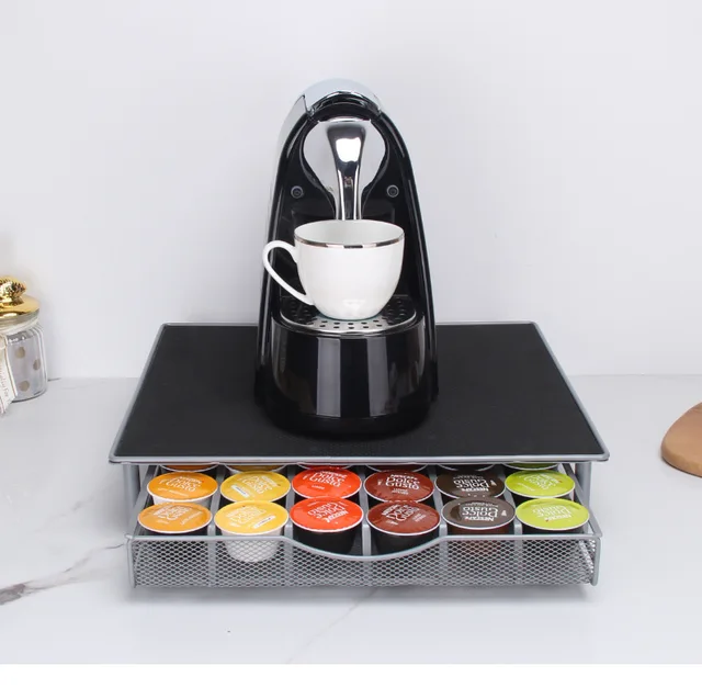 Porta Capsule Caff&egrave; EXZACT Per Dolce Gusto - Girevole, 32 Posti, Cromato | Organizzatore Cucina