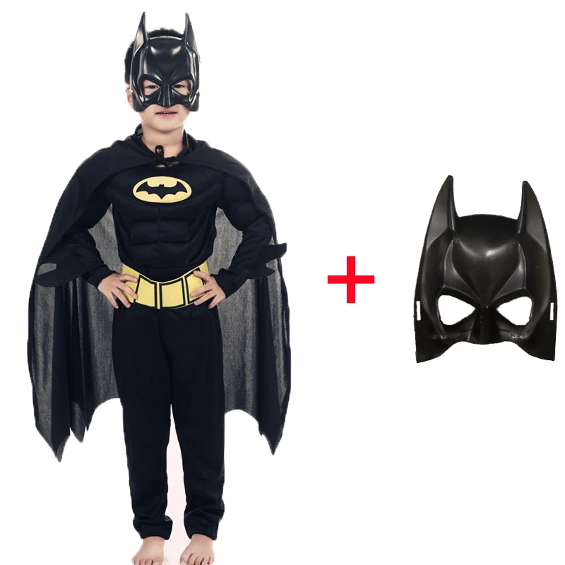 Muscle Batman Costumes,Superman Batman Movie Classic costume halloween for KIds Boys Justice league infantile superhero Clothes