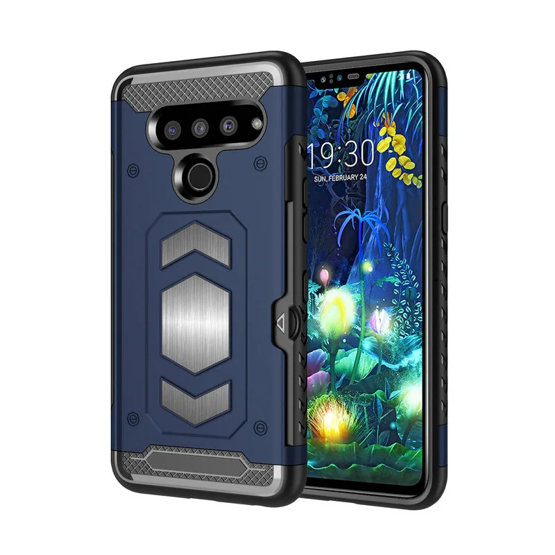 

Luxury Card Slot Back Cover for LG V50 ThinQ 5G Case L G V50 V 50 Back Cover 2 IN 1 Fone Etui for LG V50 Case V50ThinQ Armor