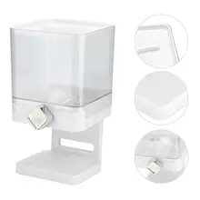 Квадратный диспенсер для сухих пищевых продуктов с одной чашкой для овсянки, зерновых, дозирующая машина, контейнер, белый бытовой диспенсер для зерновых конфет