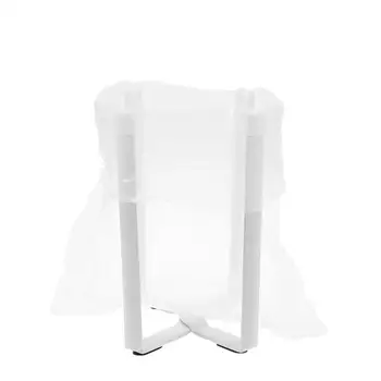 

Iron Rubbish Rack Foldable Storage Garbage Bag Rack Desktop Garbage Rack Household Supplies (White)
